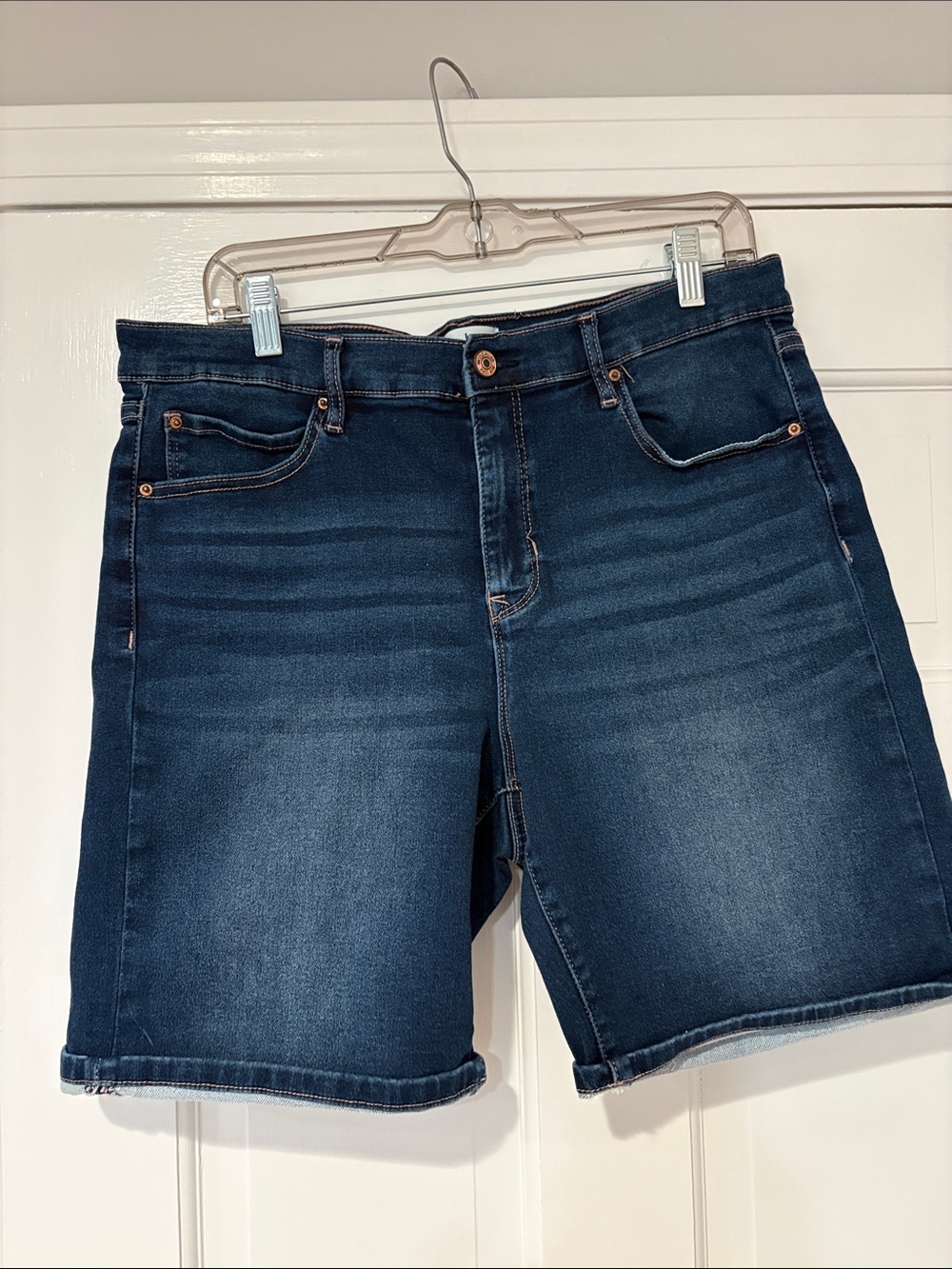 Nicole Miller Dark Blue High Waist Denim Shorts size 12